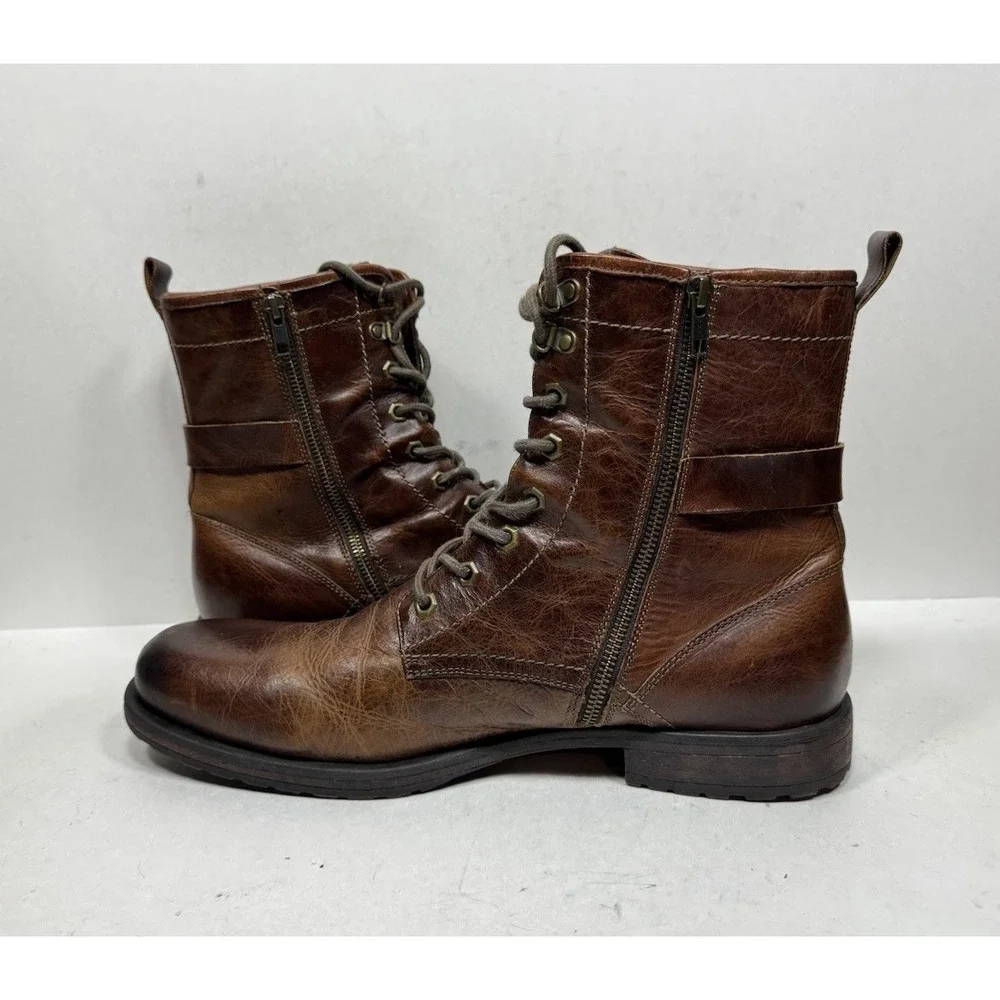 Aston Grey RockCastle Men's Size‎ 13 Distressed Brown Boots Side Zipper